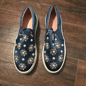 Rhinestone Sneakers Blue